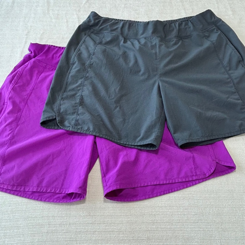 Title Nine Athletic Shorts Bundle 2 Pairs Grey Purple Women XL TN-112904